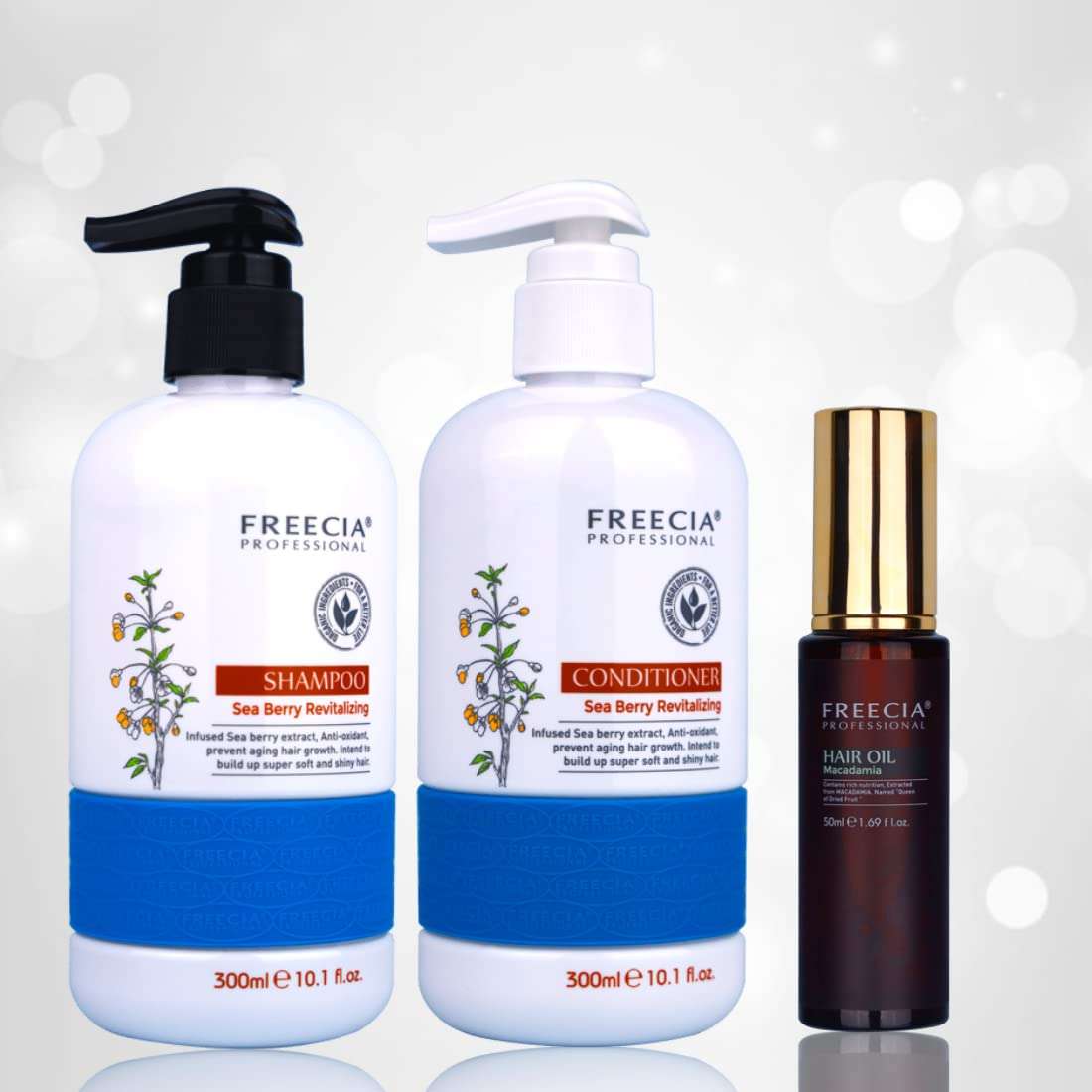 FREECIA Professional shampoo conditioner serum combo, hair care kit/for dry/frizz/brittle/nourish scalpe add volume, dryness brittle hair, for all hair type 1