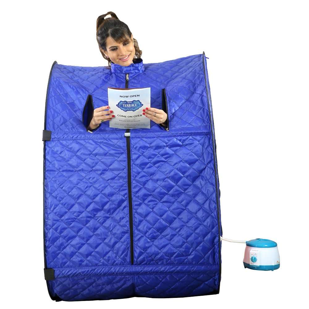 Kawachi Portable Steam Sauna Bath Home Spa at Home Blue 5