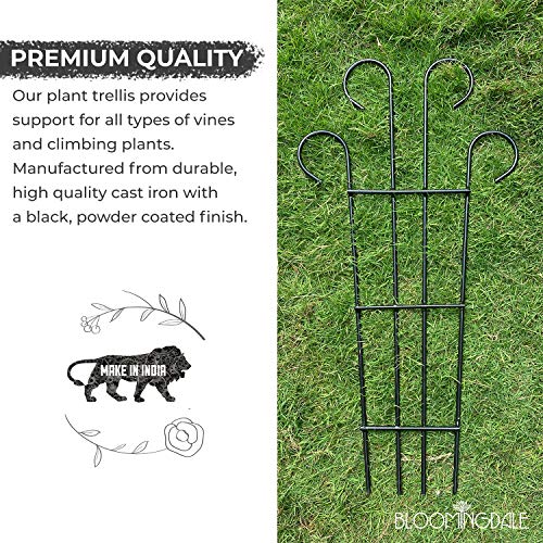 Bloomingdale Garden Trellis 24" Tall Plant Support for Climbing Vines - Lightweight Trellis for Climbing Plants Creeper Support for Plants (Pack of 1), black 4