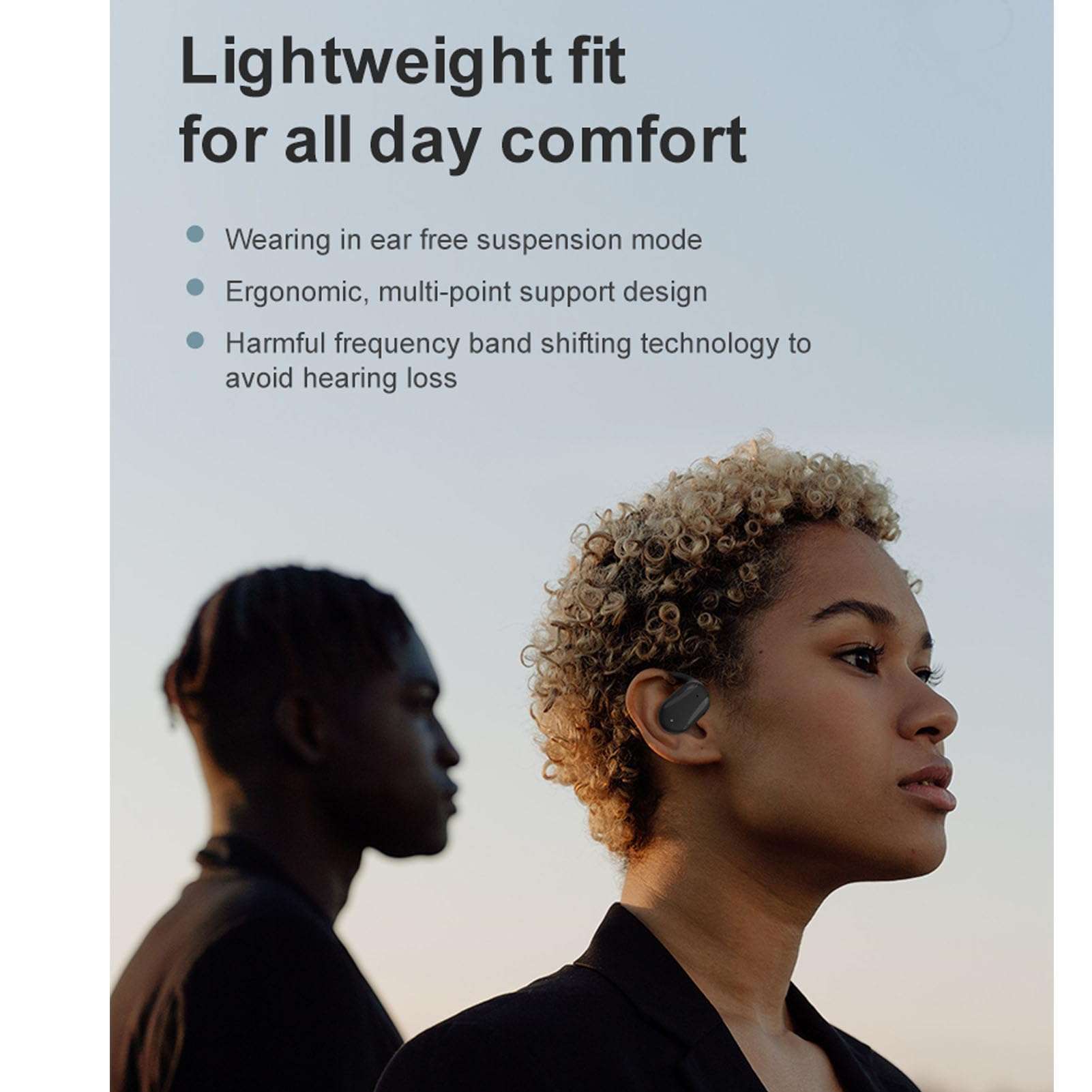 Yunseity Single Open Ear Headphones, Cordless Bluetooth Earpiece, 16H Playtime Bluetooth 5.3 Left Single Ear Buds, Touch Control in Ear Bluetooth Earphones for Driving Business Office 3