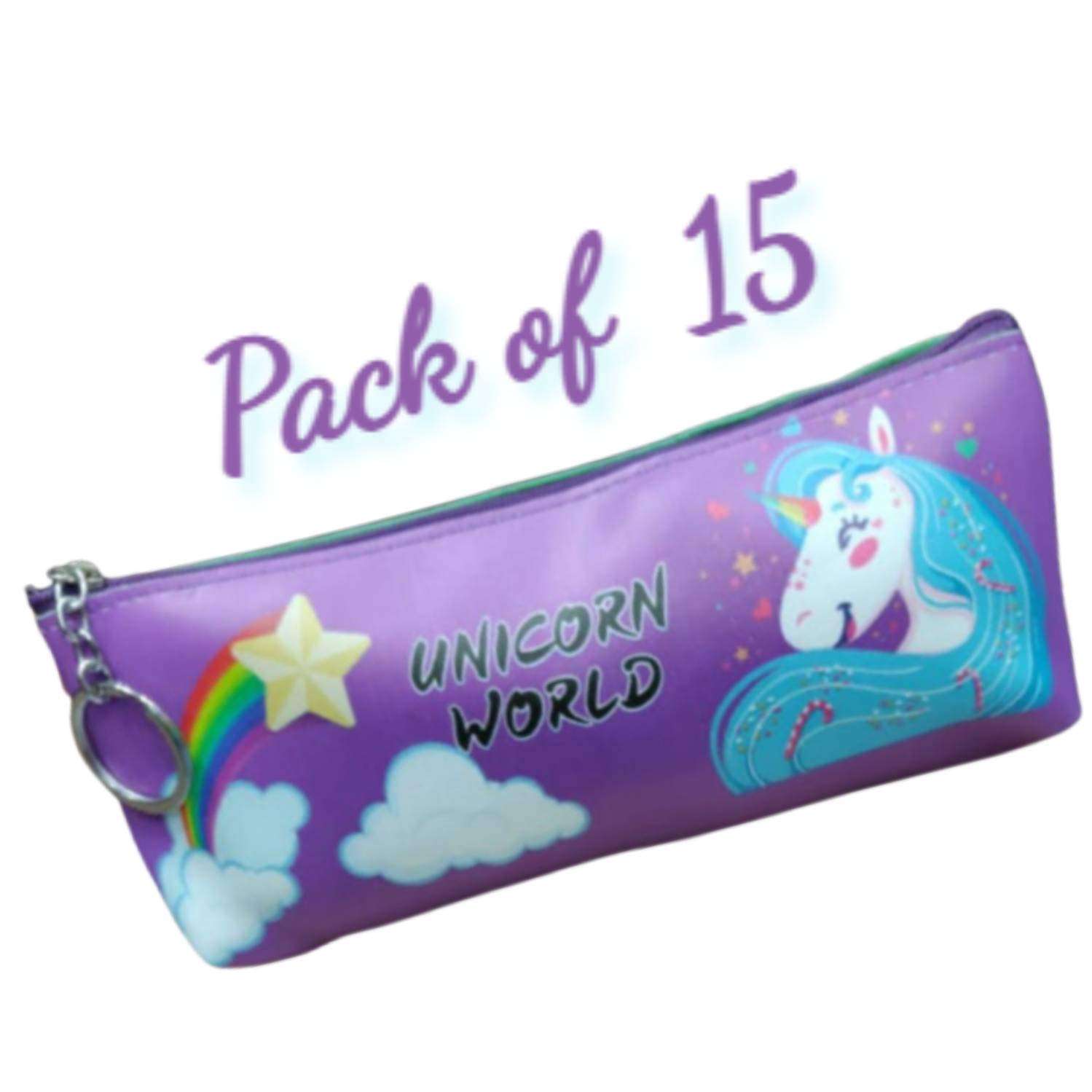 ShubhKraft Return Gifts in Bulk Unicorn Soft School Supply Multipurpose Zipper Pouch Water Resistantorganizer Handy Stationary Pouch/Makeup Kit/Cosmetic Pouch Stationery Pouch for Girls (Pack of 15) 6