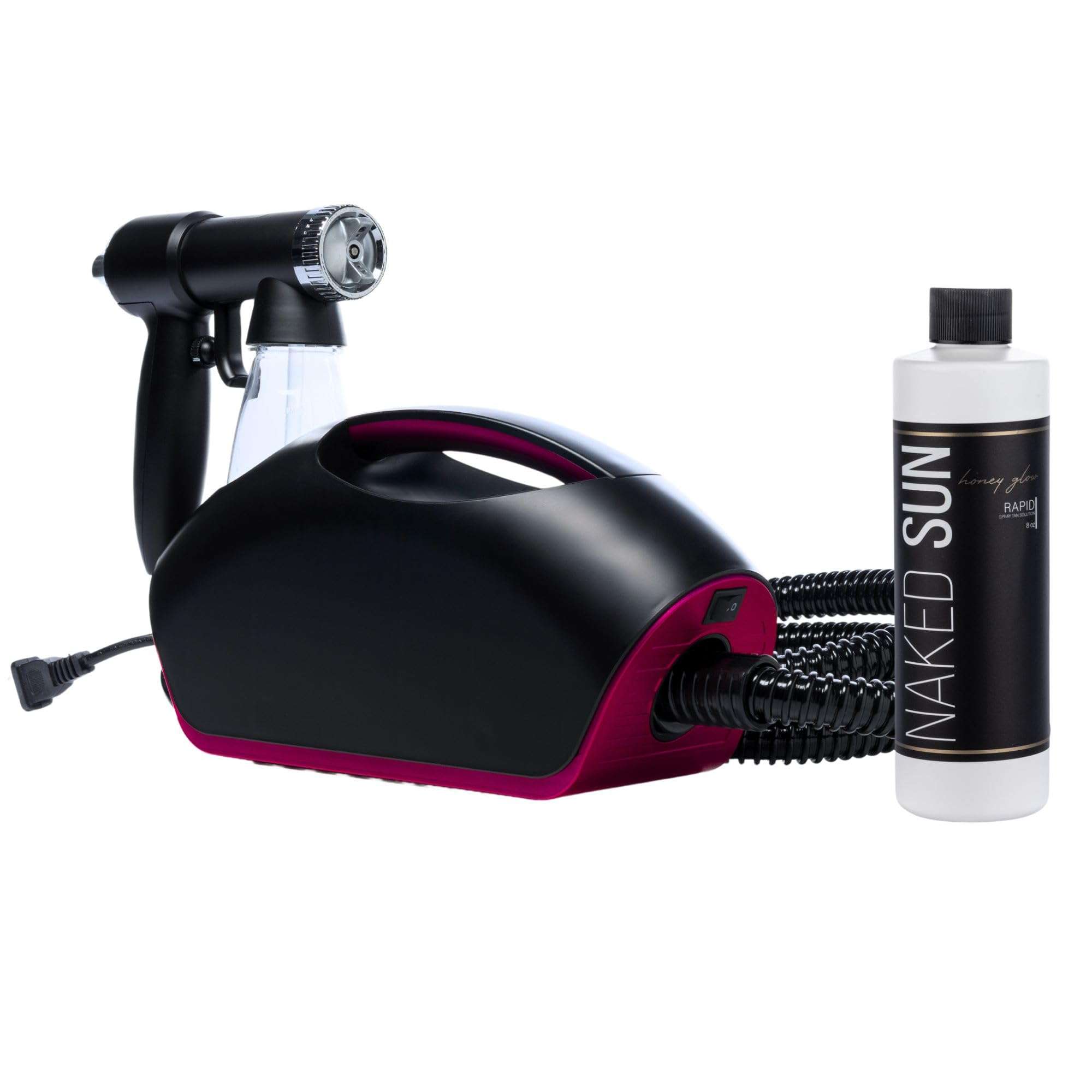 Black Fascination FX Spray Tan Machine with Honey Glow Rapid Develop Violet Tanning Solution - 8 oz Bundle (2 Items) 1