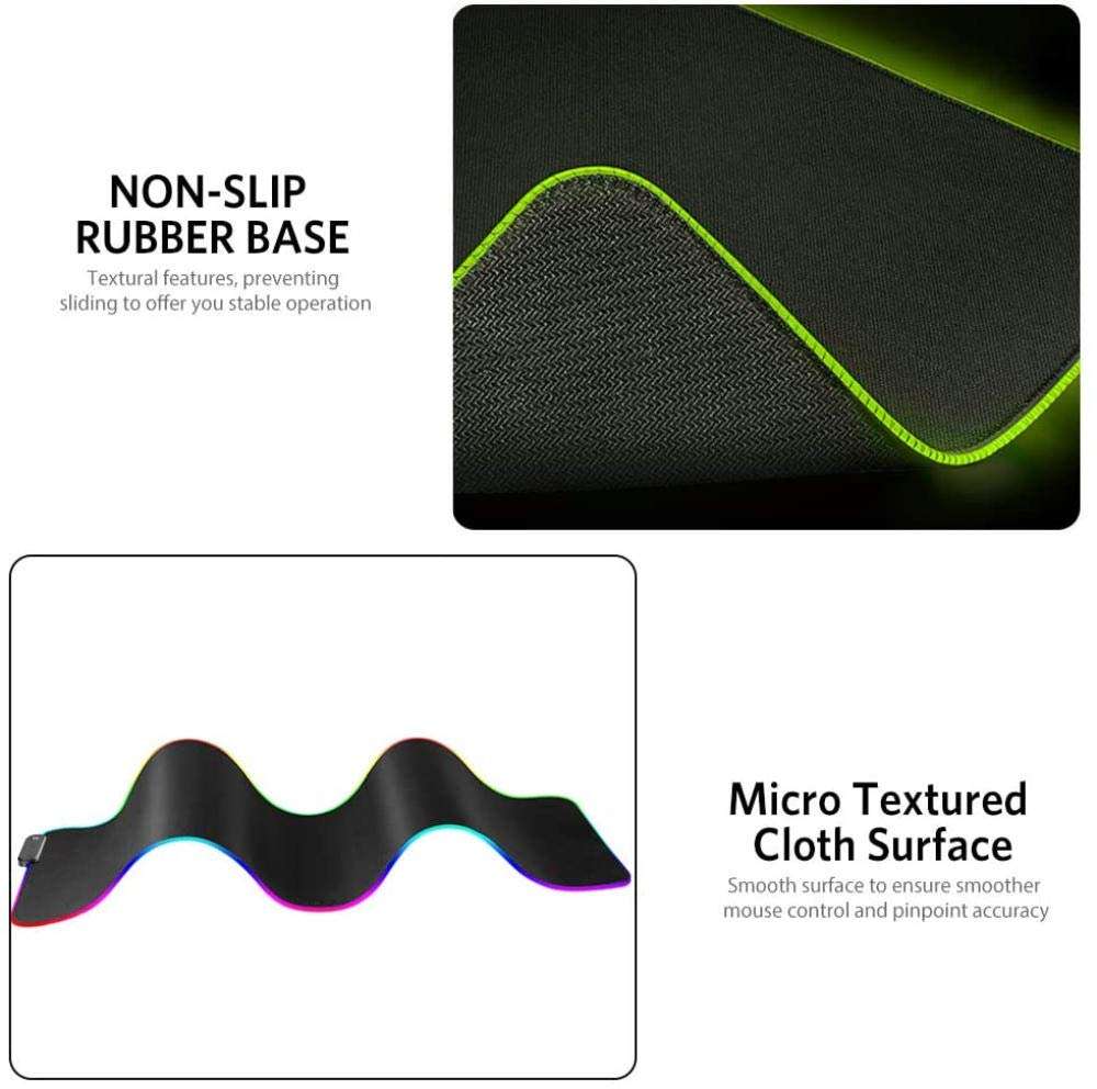 Gaming Mouse Pads Dj Hand Drive Led Gaming RGB Gamer Large Mousepad Lighting USB Keyboard Colorful Desk Pad for Pc Laptop Desktop 700X300mm 5