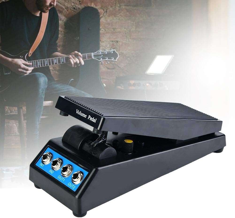 kh Guitar Volume Pedal Guitar Stereo Volume Pedal DJ with Amplitude Adjustment Knob Precise Volume Control Dual Input and Output 4
