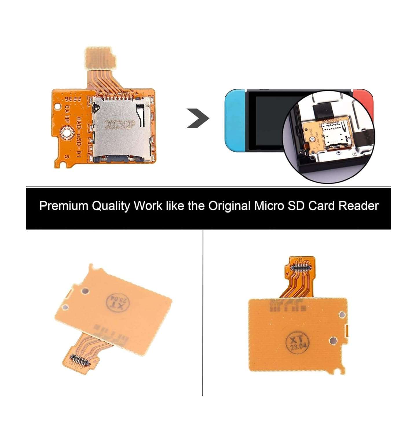 COMZPLIFE 2Pcs Micro SD Card Reader Replacement for Nintendo Switch, TF Memory Card Slot Socket Reader Board Replacement for NS Console 4