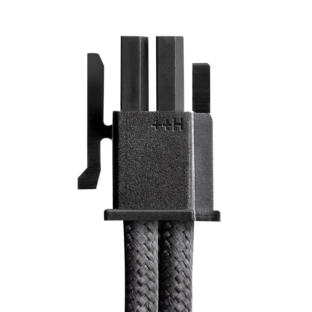 CableMod C-Series Pro ModFlex Sleeved 12V-2x6 12VHPWR 90° StealthSense PCIe Cable for Corsair Type 4 / Type 3 - Variant B (Black + Red, 16-pin to Dual 8-pin, 60cm) 4