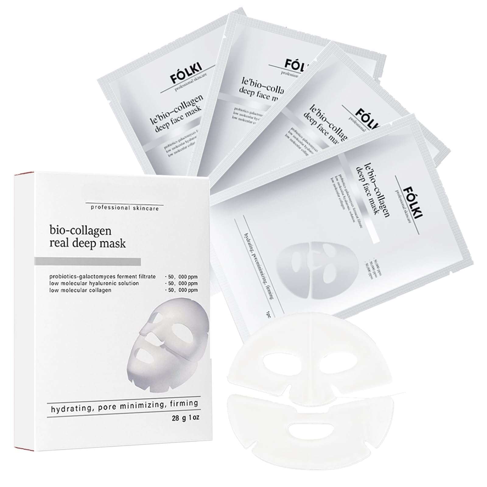 Ueseinl 4 Pack Collagen Face Mask – Anti-Aging, Firming, and Moisturizing Bio-Collagen Mask for Radiant Skin – Reduces Fine Lines and Wrinkles, Instant Brightening 1