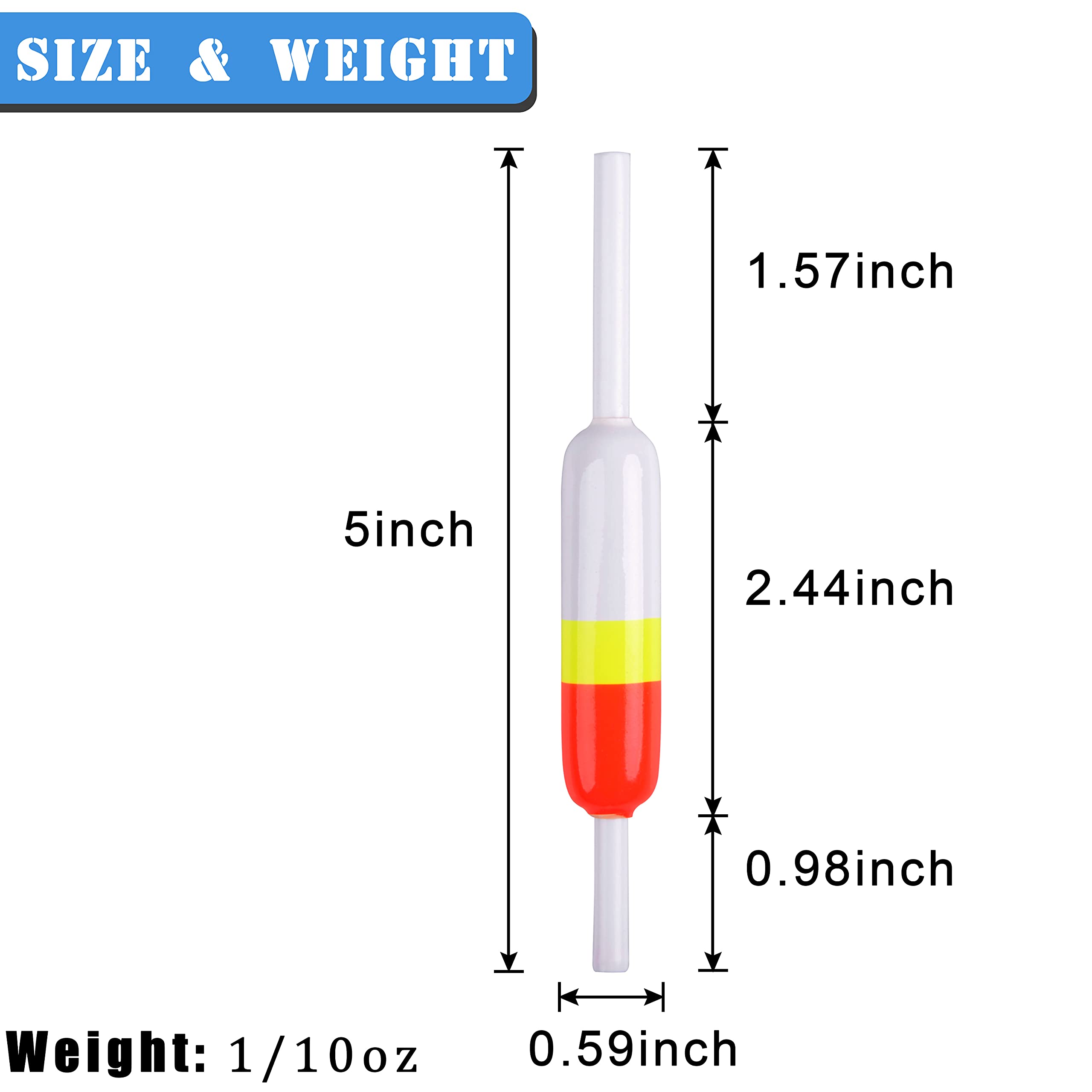 AGOOL Slip Bobbers Fishing Floats and Bobbers Wood Slip Floats Stick Slip Bobbers for Crappie Panfish Walleyes Trout Bass Fishing 5/10pcs 4