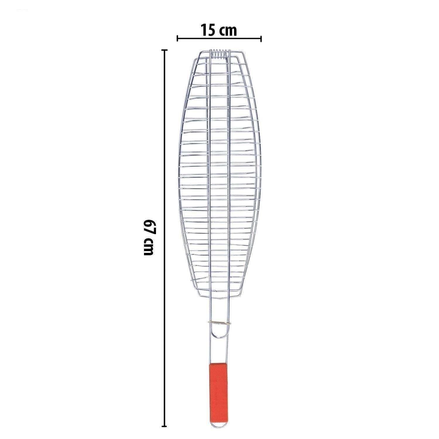Sukhnidhi Stainless Steel BBQ Fish Grill Barbecue Net Basket. 4