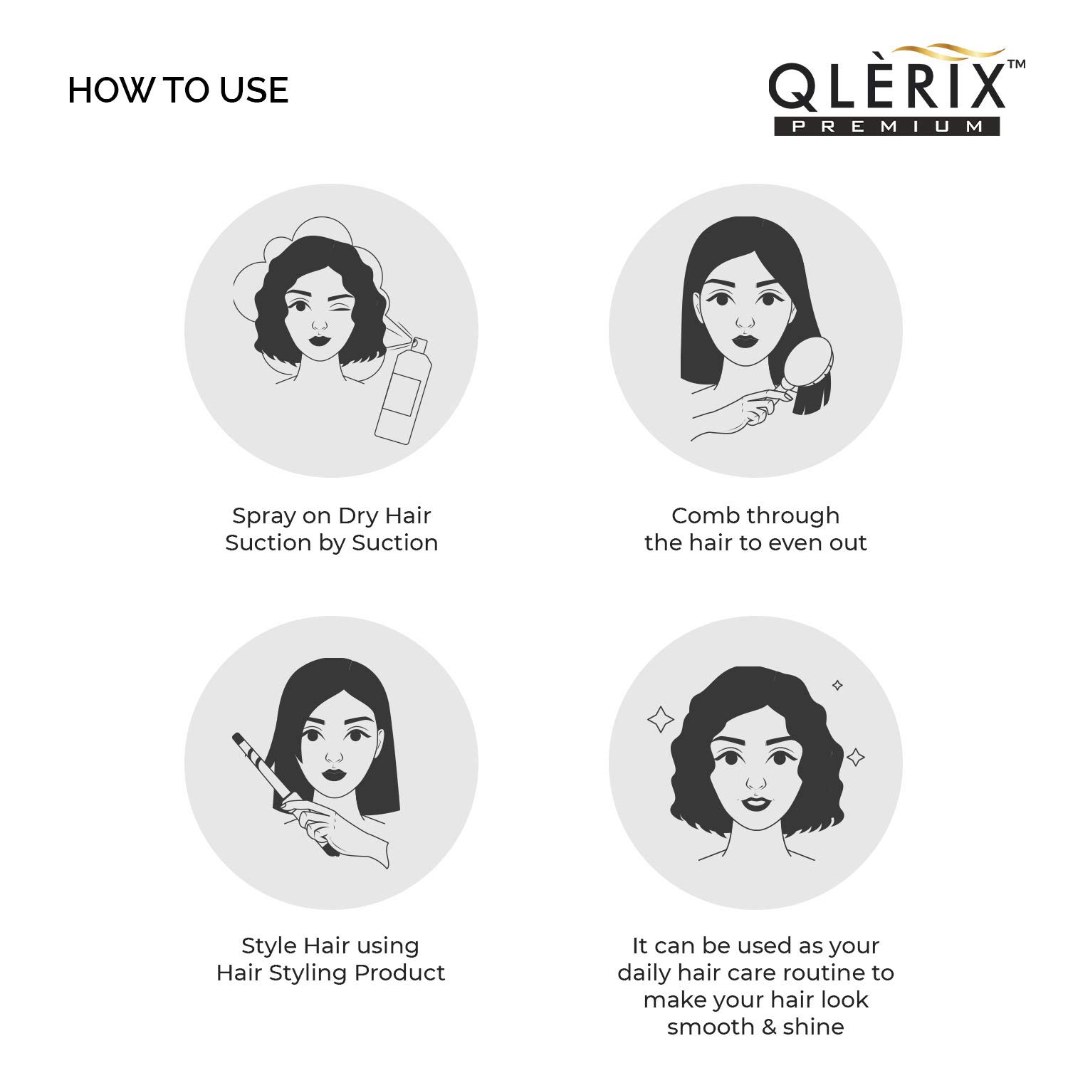 QLERIX Premium Hair Heat Protector Hair Spray with keratin vitamin E & B5 (200ml) (Pack of 2 + 1). 5