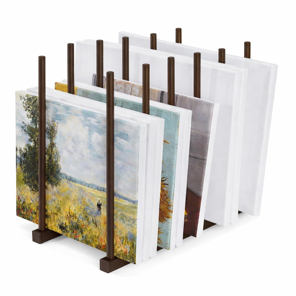 OGFC 59110 Art Storage Rack Painting Canvas, Metal Drawing Storage SHELF for Canvas Frame Organizing/Drawing Board (Brown) STAND 1