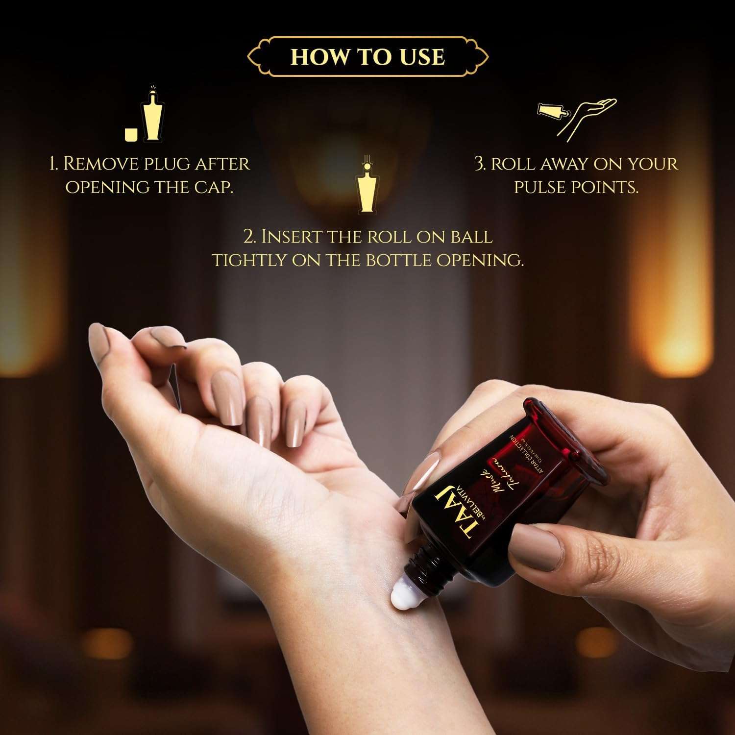 B.ELLAVITA TAAJ Musk Tahara Attar with Musk for Men and Women, Non-Alcoholic Roll On, Sweet & Floral Long Lasting Fragrance, 12 ML 5