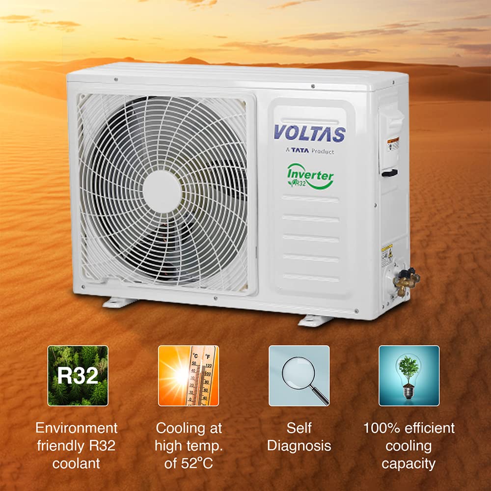 Voltas 1.5 Ton 3 Star, Inverter Split AC(Copper, 4-in-1 Adjustable Cooling, Anti-dust Filter, 2023 Model, 183VH Vertis Prism, White) 5