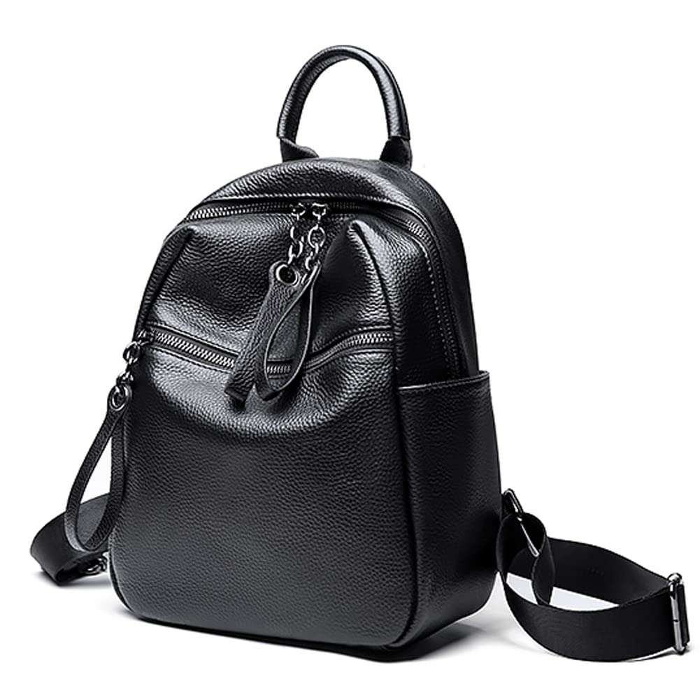 ROUROU Large Capacity Backpack for Women Multi Pocket Shoulder Bag Genuine Leather Handbag Casual Daypack Travel Purse 3