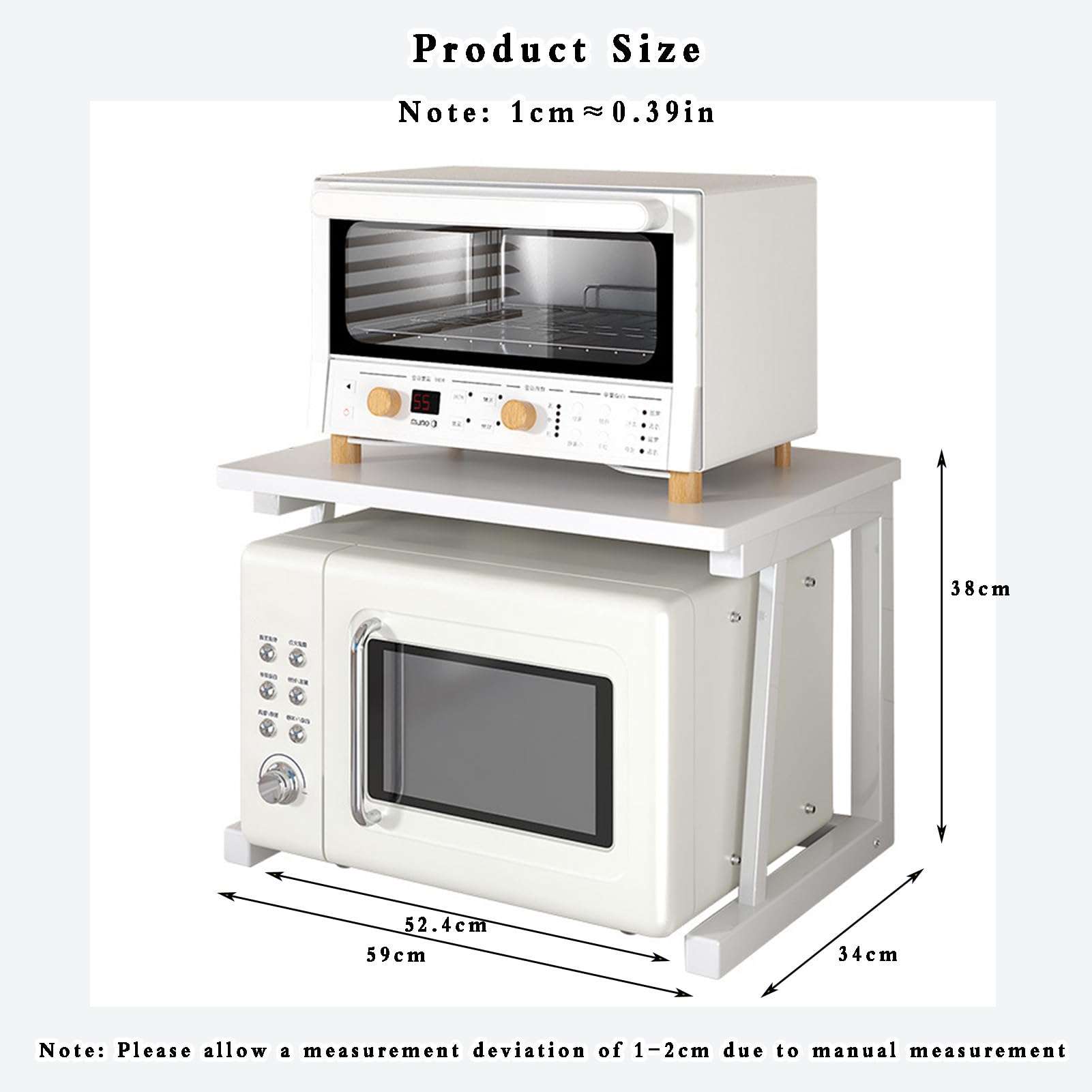 ZZNPS Microwave Stand Kitchen Bread Rack, Microwave Oven Stand, Kitchen Baker's Rack, Heavy Duty Organizer Rack, Utility Storage Shelf for Living Room, Garage, Home and Office(Black) 3