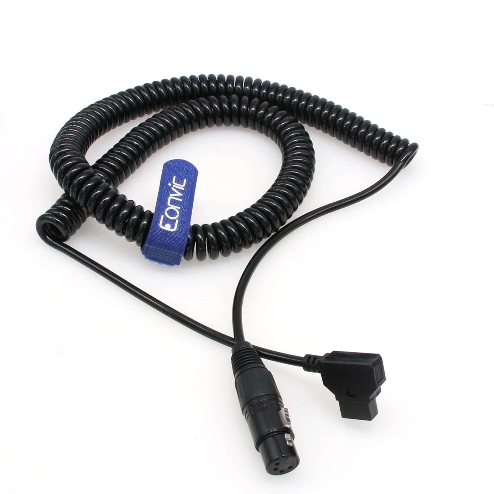 New D-Tap Male to Female 4-Pin XLR Cable for Power Supply Battery Adapter (Coiled，4M After Stretch 1
