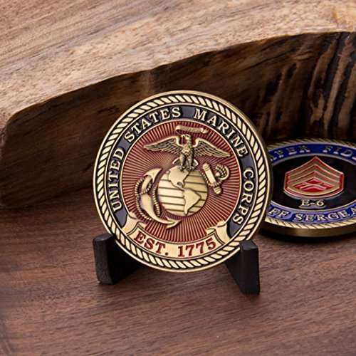 Marine Corps E6 Challenge Coin! USMC SSgt Rank Military Coin. Staff Sergeant Challenge Coin! Designed by Marines for Marines - Officially Licensed Product! 5