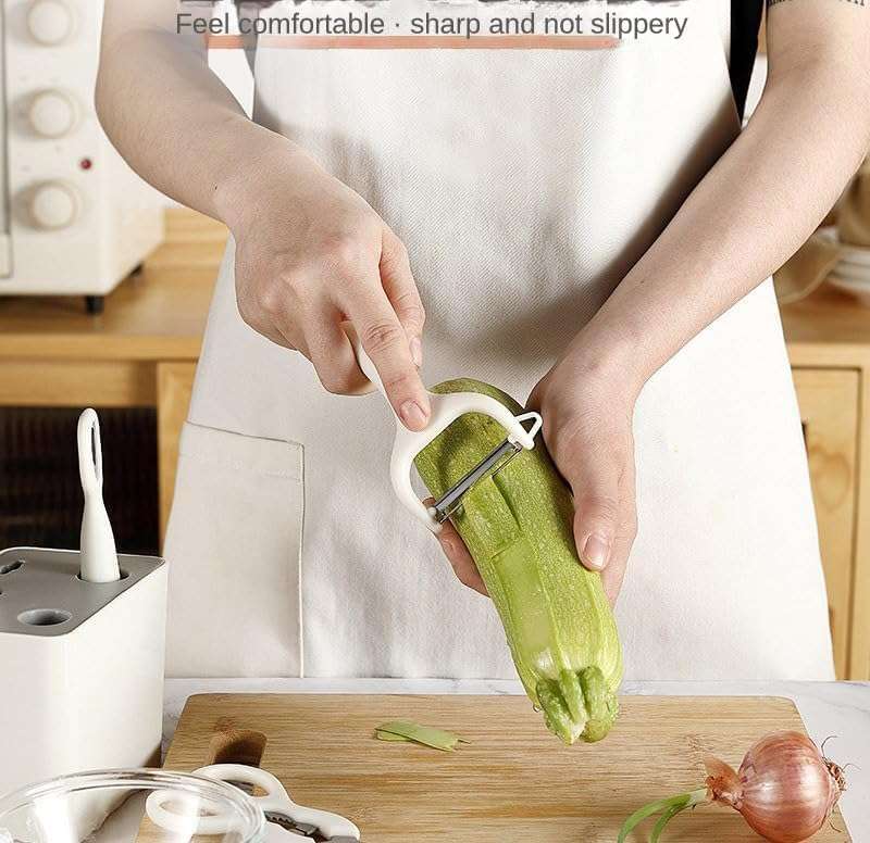 Menrexa 6pcs Kitchen Gadgets Set - Includes Kitchen Scissors, Paring Knife, Whisk, Bottle Opener, Peeler, and Utensil Holder - Essential Kitchen Utensils Set for Home Cooking 6