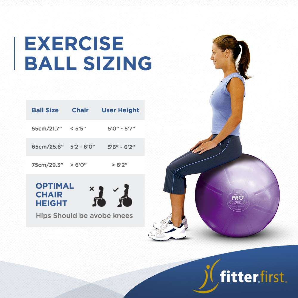 Fitterfirst Duraball Pro Exercise Ball - 75 Centimeter - Blue 4