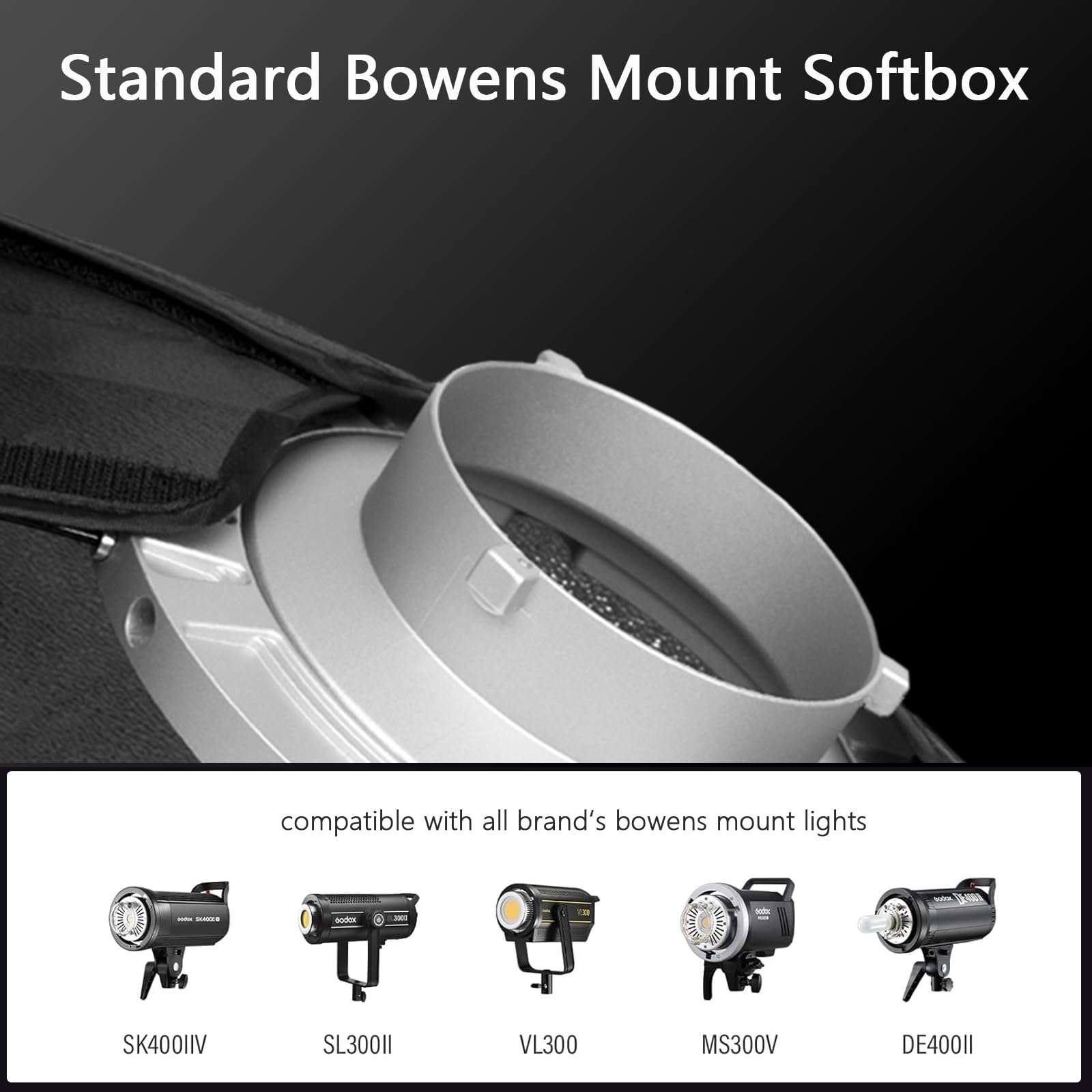 Godox UL 45x60cm Softbox Quick Release, Universal Bowens Mount Soft Box Rectangular with Diffusers/Honeycomb Grid/Diffuser Disc for Studio Flash Photography, Streaming, Portrait, Video Lights 5
