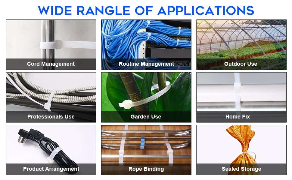 Black Zip Ties Heavy Duty, 35 Inch Extra Long 220 lbs Tensile Strength Large Cable Ties Wire Ties Heavy Duty Plastic Tie Wraps Big Size UV Resistant Zipties for Indoor and Outdoor Use 20Pcs 6