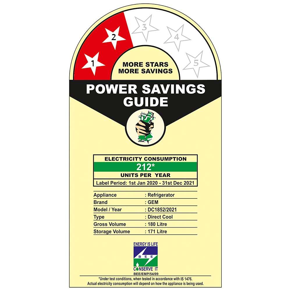 GEM 180 L 2 Star Direct-Cool Single Door Refrigerator (‎GRDN-2052BRTC, Plain Red) 6