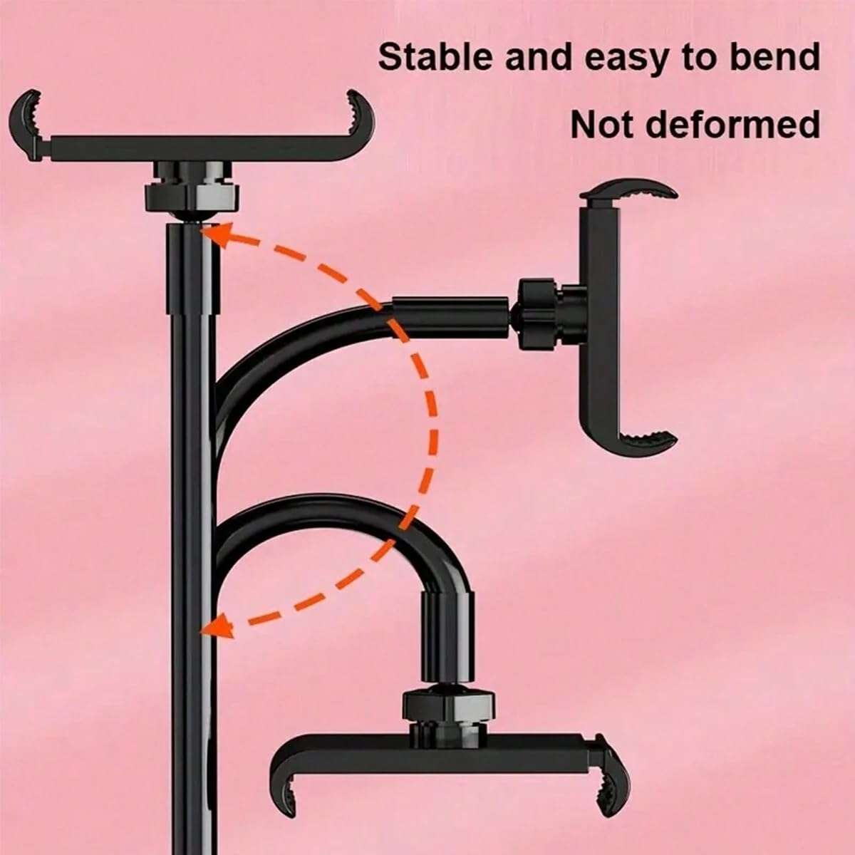JAZLOG Mobile Phone & Tablet Stand - Slouchy Stand Bedside Clip - Universal Mobile Phone Tablet Support - Fixed Clip Long Flexible 360 Clip Universal Desktop Tablet Cell Phone Holder 5