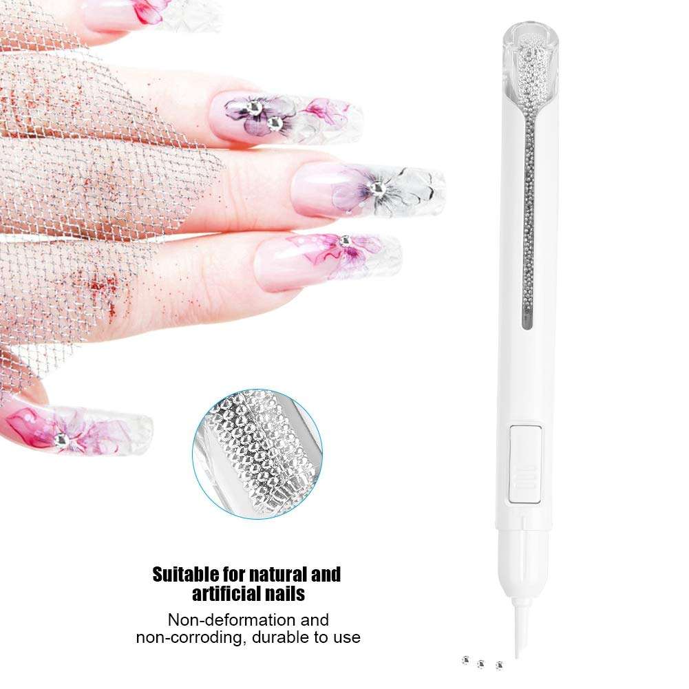 Beads Nail Pen, Dotting Pen for Nails Bullion Pen Painting Drawing Pen DIY Manicure Decorations for Women Beauty Salon(Silver) 4