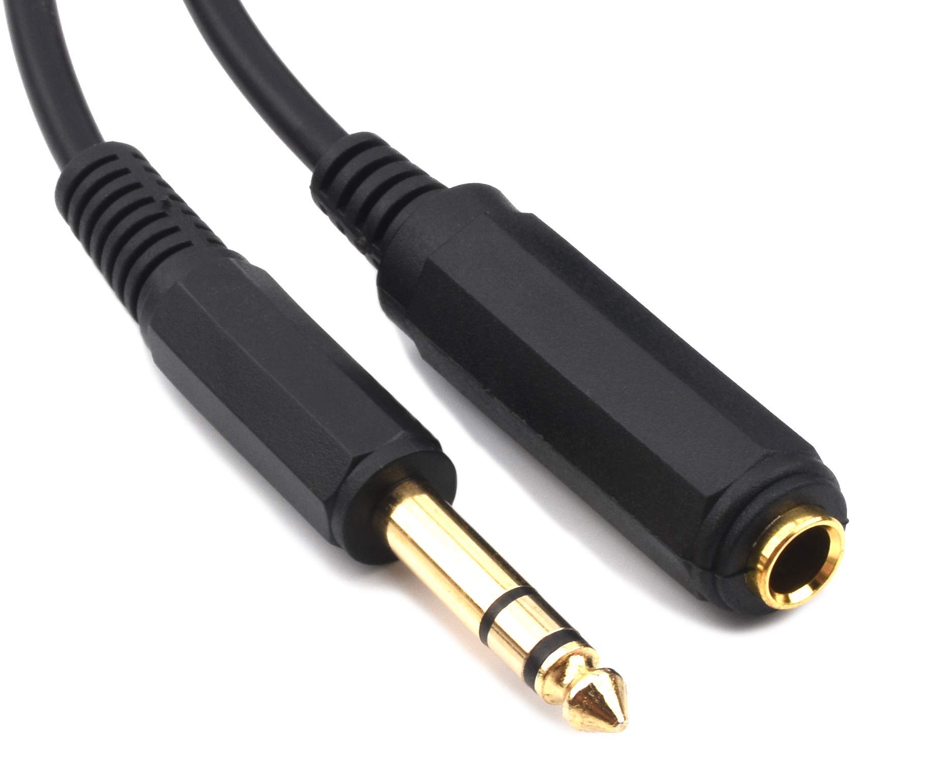 Devinal 6.35mm 1/4" inch Stereo Plug Male to 1/4 Female Stereo Headphone Guitar Extension Cable Cord, Gold Plated Audio Cable Stereo Extender, 20 feet (6 M) 5