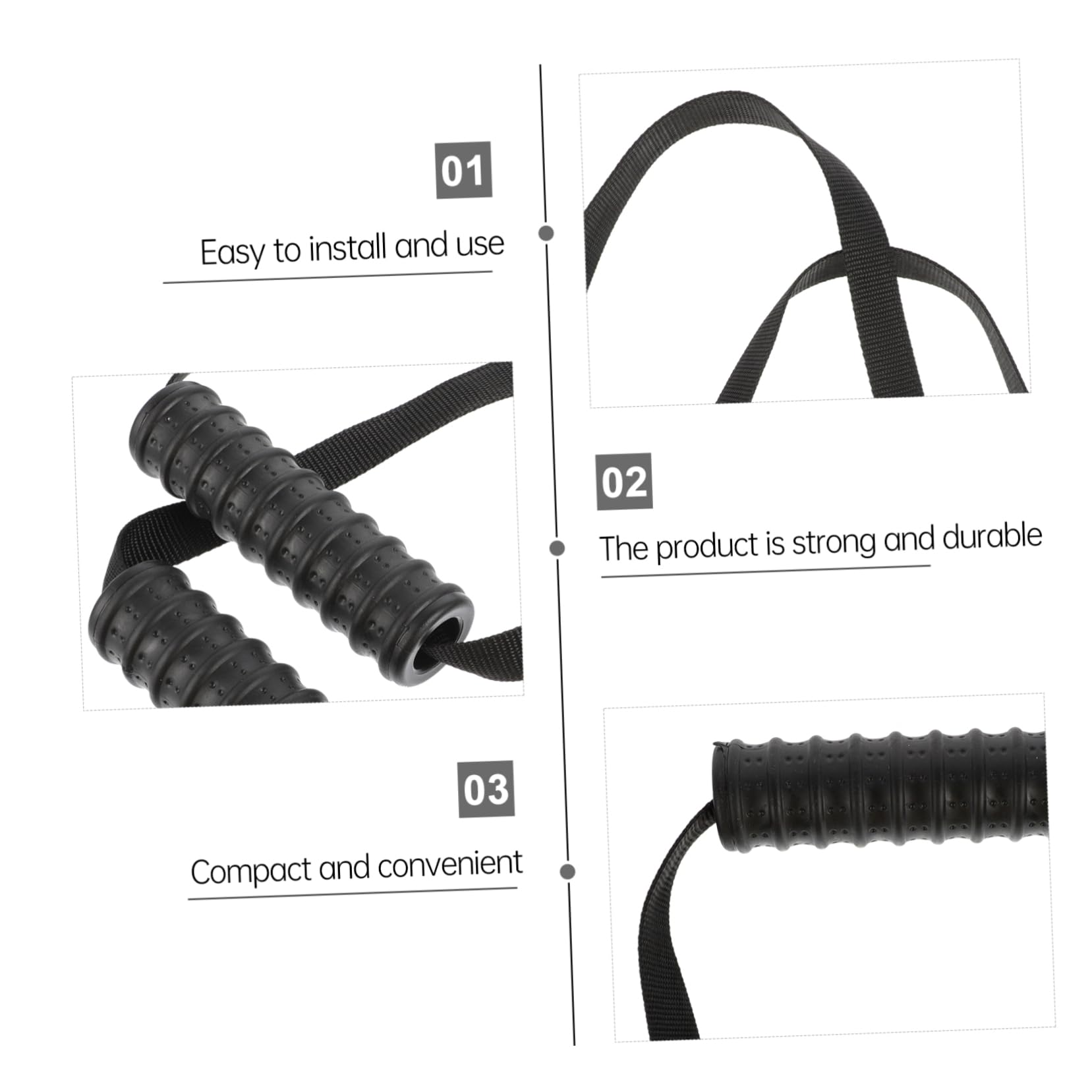 Kisangel 1 Pair Exercise Handles for Fitness Equipment Resistance Band Handles Install Home Gym Handle 3
