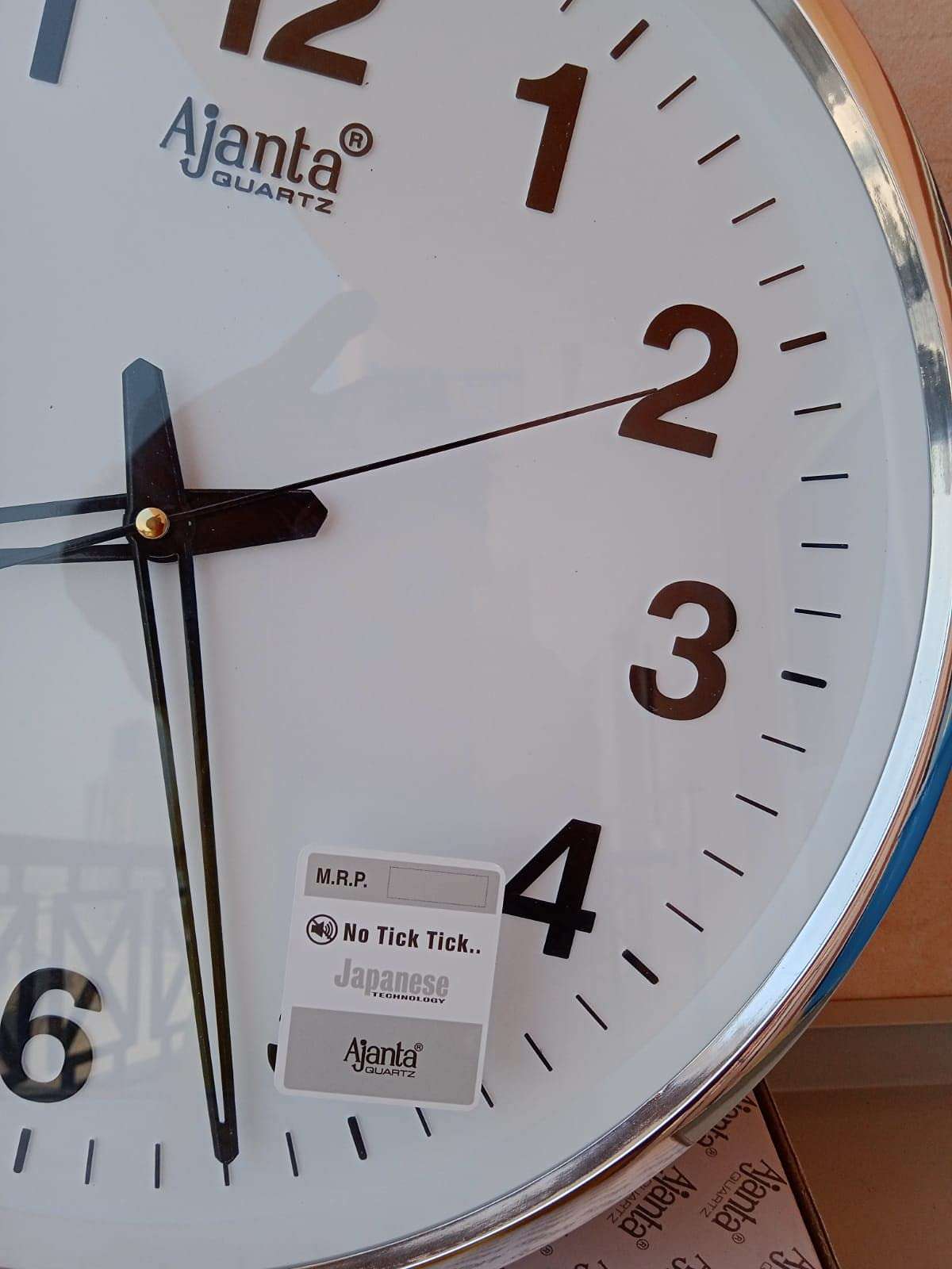 Ajanta Abstract Metal Quartz Wall Clock (32 cm x 32 cm x 3.5 cm, White) 5