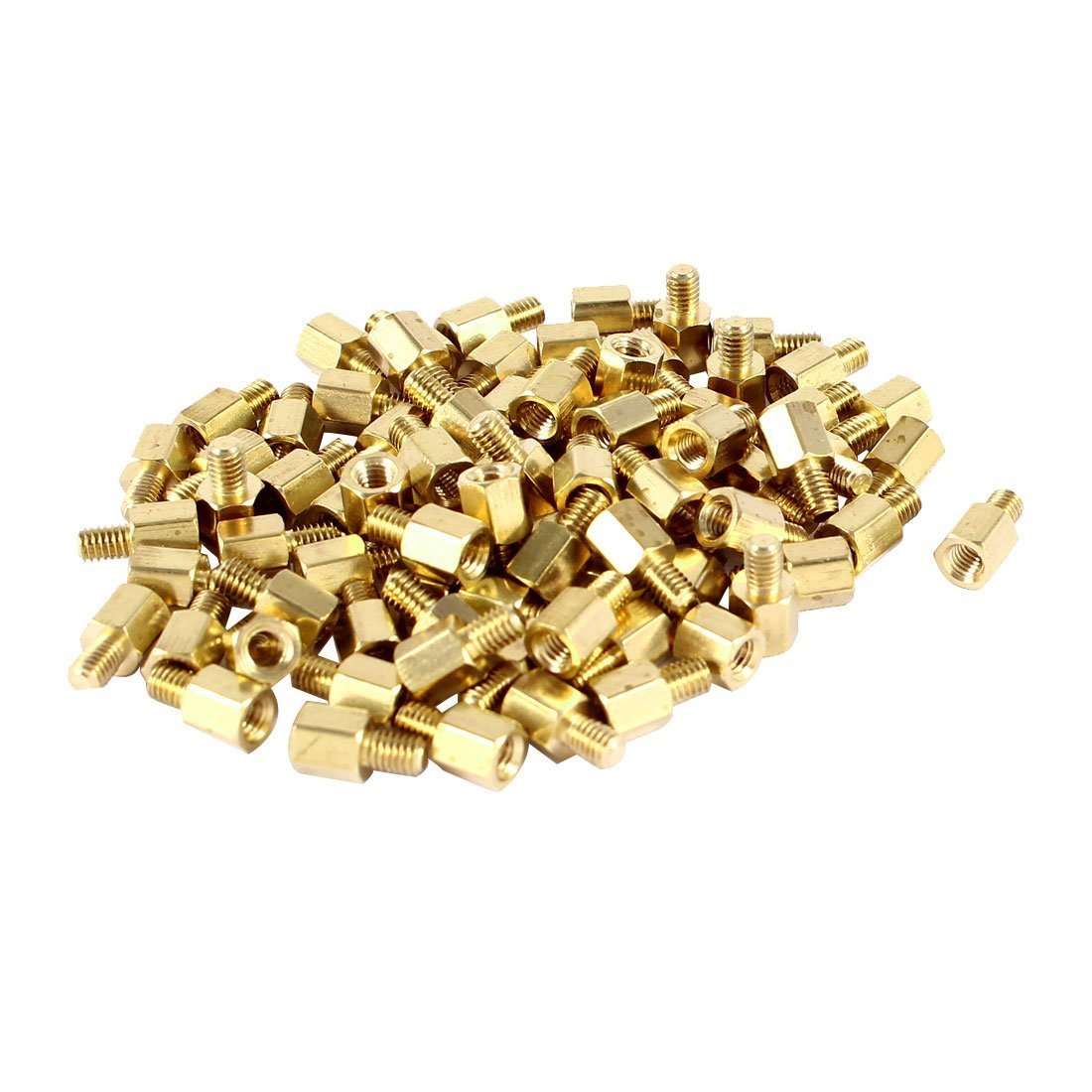 Ubersweet® Imported 88 Pcs PC PCB Motherboard Brass Standoff Hexagonal Spacer M3 5+4mm_88648 1