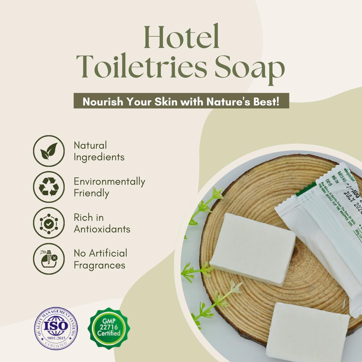 BioGate® Hotel Soaps 12g (Pack of 50) - Designed for 3, 4, 5 Star Hotels | Guest Soap with Invigorating Scent 4