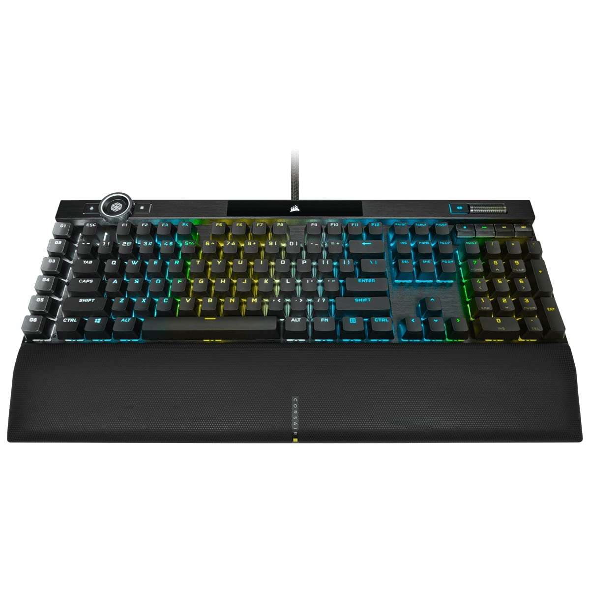 Corsair K100 RGB Mechanical Gaming Keyboard - Cherry MX Speed RGB Silver Keyswitches - PBT Double-Shot Keycaps - Elgato Stream Deck and iCUE Compatible - QWERTY NA Layout - Black 1