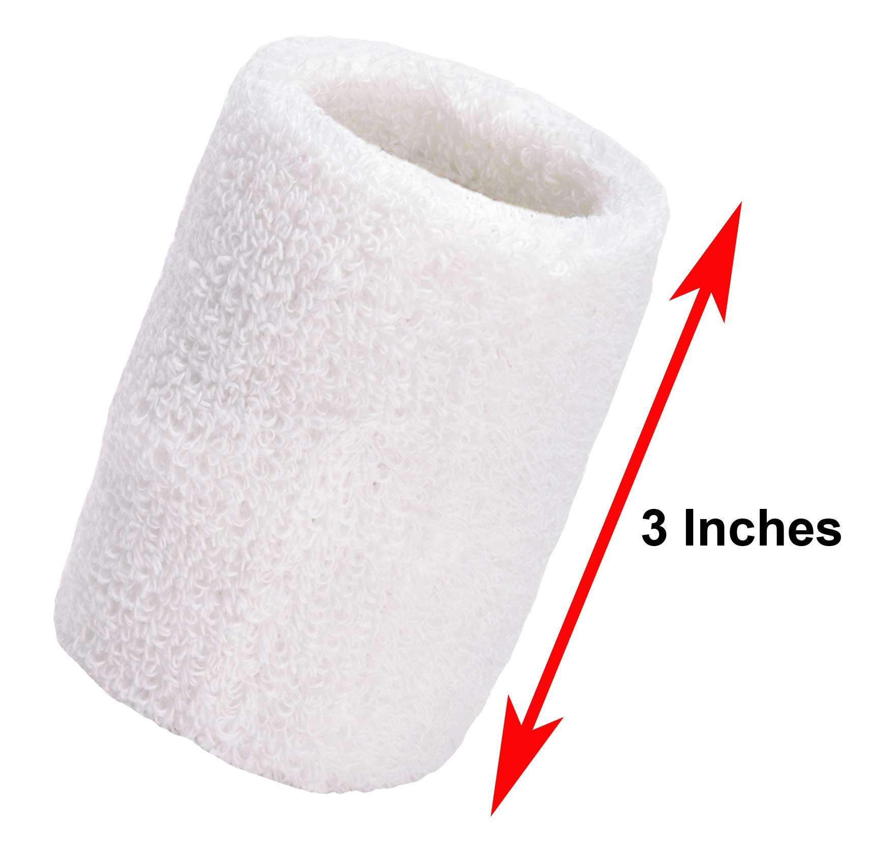 TOURNA Unique Sports Wristbands/Sweatbands Pack of 12 (6 Pair) White, One Size, (CWB-6-1) 5