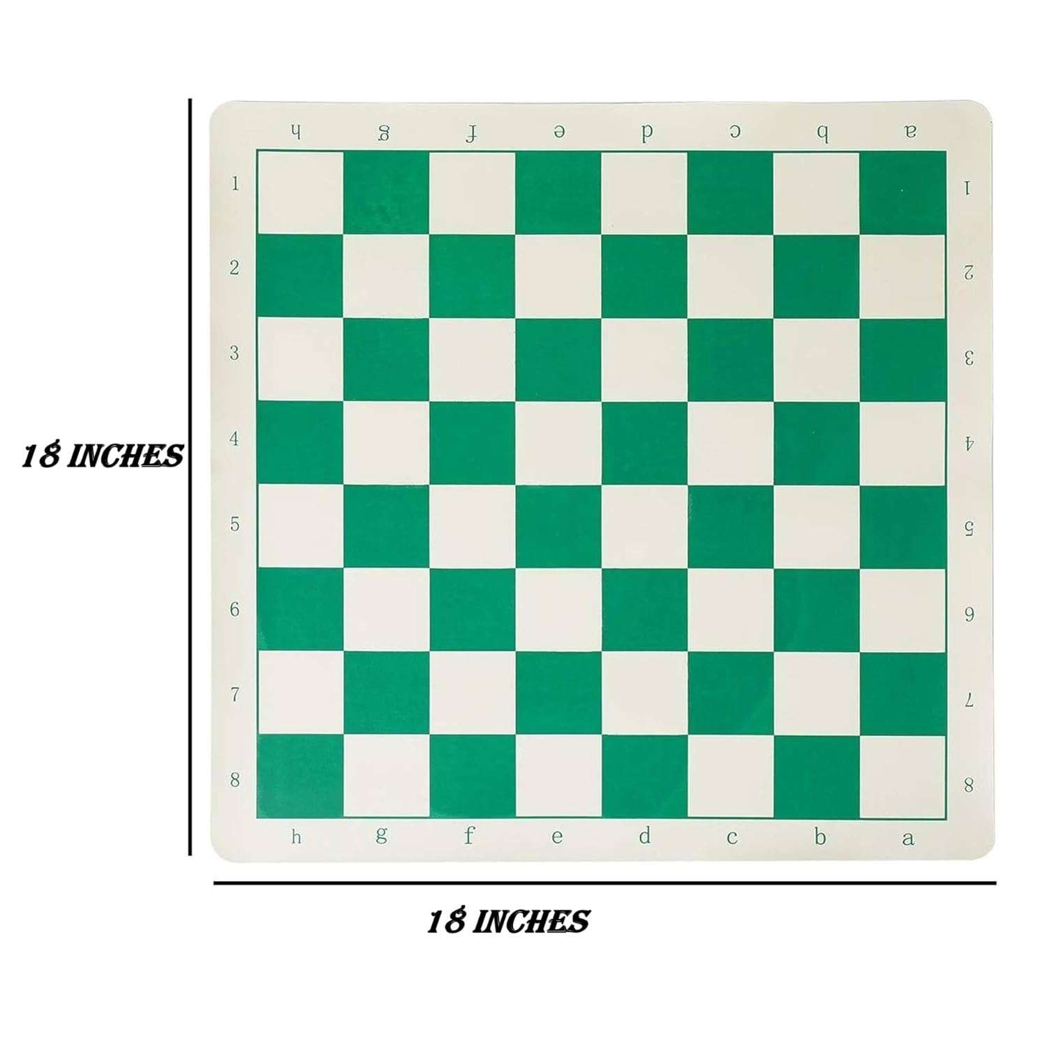 GeoKraft 18 * 18 Inches Roll-up Vinyl Tournament Chess Set with Storage Bag & Extra Queens,Premium Heavy Chess Pieces for Kids & Adults (Green) 3