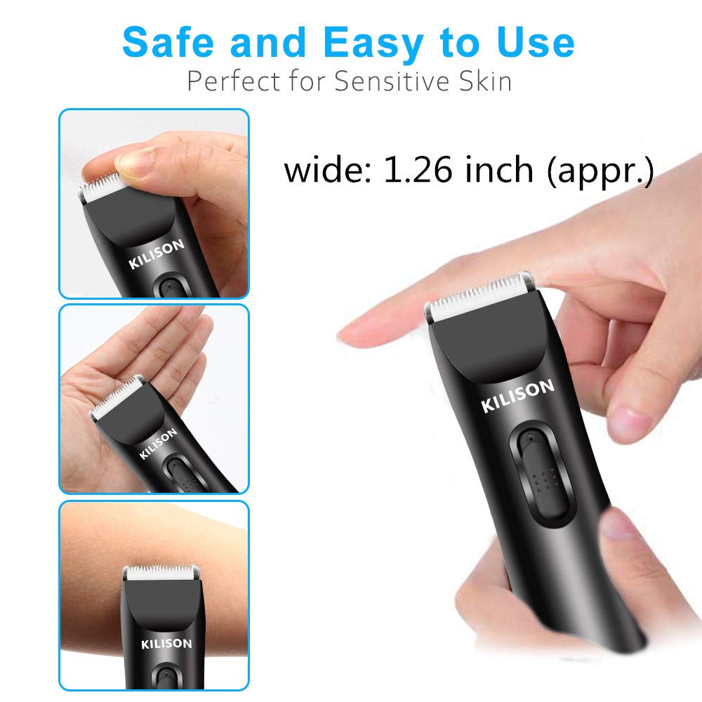 Kilison Hair Clipper, Electric Cordless Beard Trimmer, Hair Trimmer with 2 Guide Combs, Rechargeable Waterproof Hair Cutting Kit for Men Women Boys 2