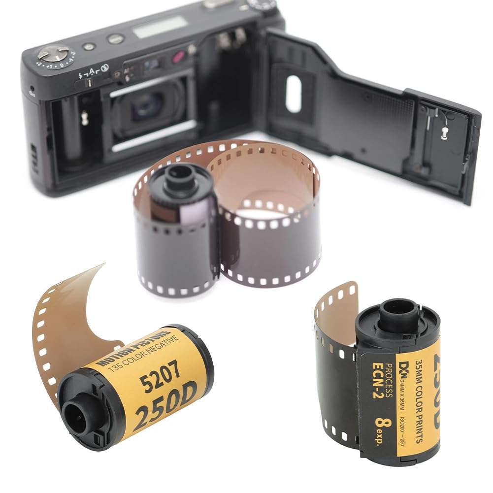 35mm Color Print Film, Wide Exposure ECN 2 Roll Professional Process Camera Photo Disposable Accessories High Resolution Vintage Photography for 135 Camera Outdoor Indoor 5