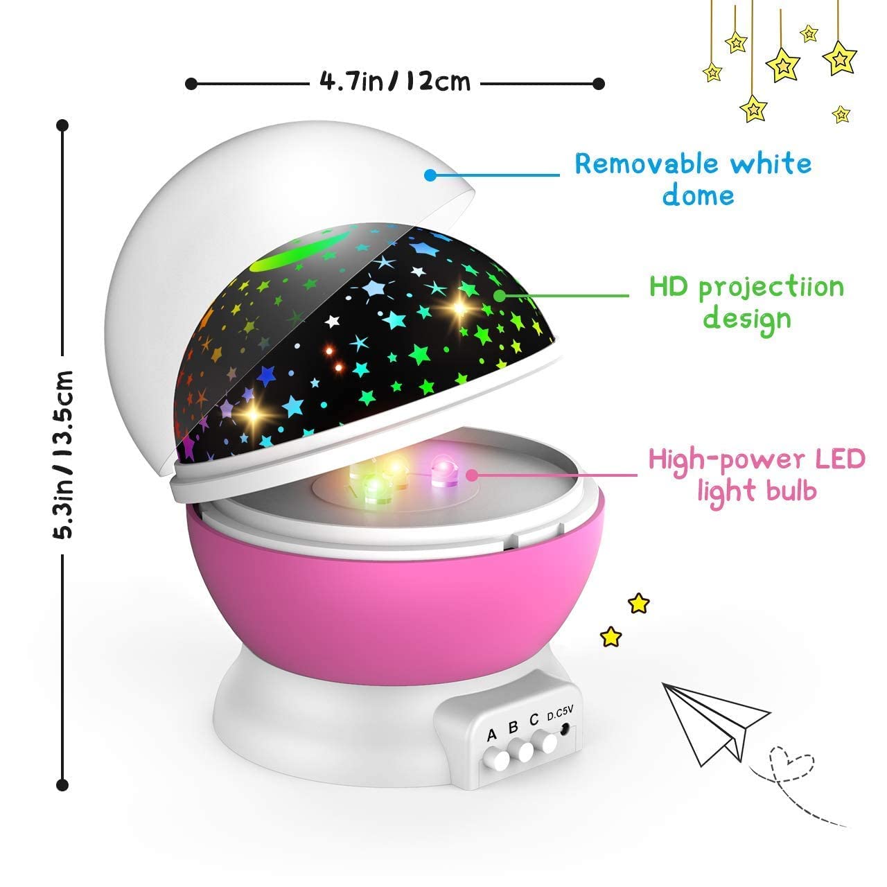 DELICATE Toys for 1-10 Year Old Girls for Kids 2-9 Year Old Gifts for 3-8 Year Old Girls Christmas Gifts for 4-7 Year Old Boys Sensory Baby Toys Birthday Gifts Stocking Stuffers (Pink), LED, Plastic 5