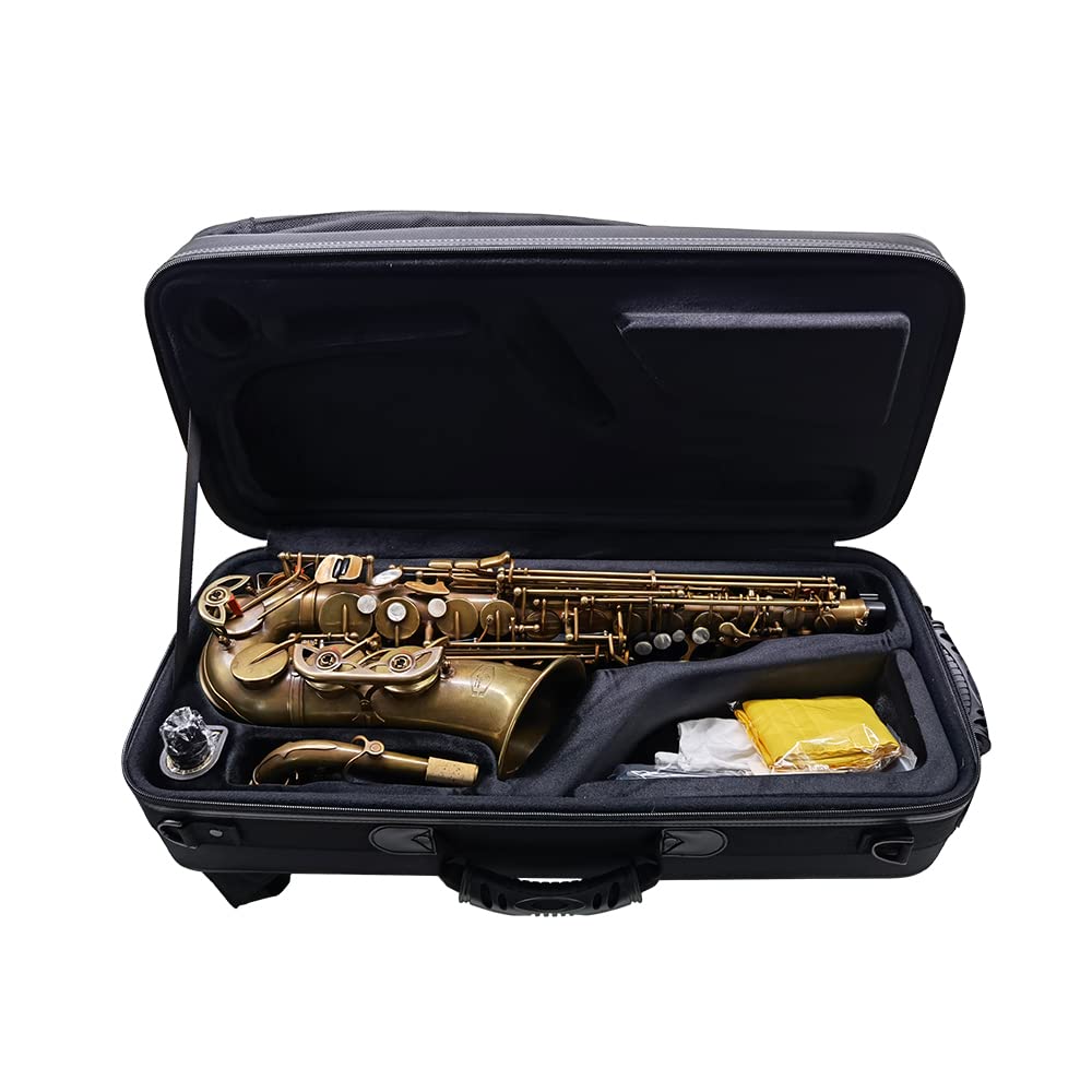 Tide Music Alto Saxophone High Grade Brass Alloy Body, Engraved one of Twelve Chinese Zodiac, full of Chinese culture charms (carved with horse) 5