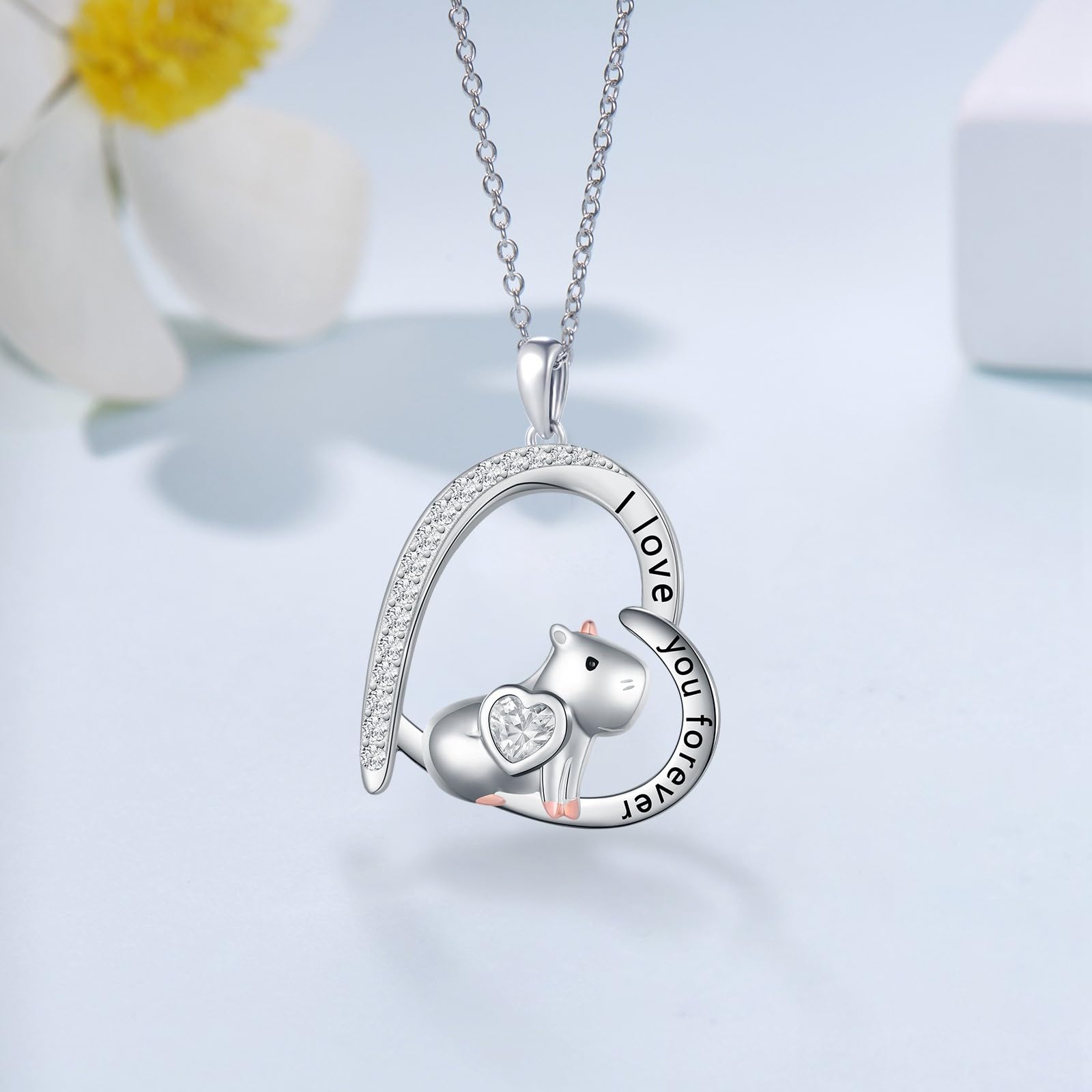 Capybara Gifts 925 Sterling Silver Capybara Earrings Capybara Necklace Lovely Capybara Stuff Birthday Gifts Jewelry for Women 4