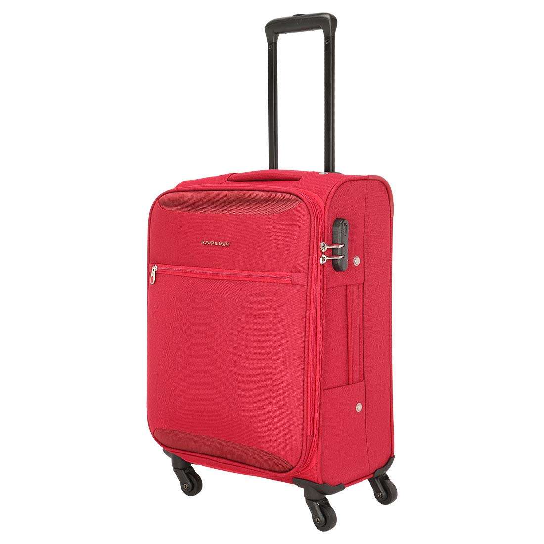 American Tourister Kamiliant Trolley Bag For Travel|Zaka 56 Cms Polyester Softsided Small Cabin 4 Spinner Wheel Luggage Bag|Suitcase For Travel|Trolley Bag For Travelling,Maroon 2