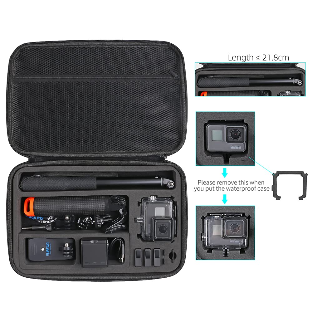 SKEZN Large Surface-Waterproof Protective Storage Bag Compatible with GoPro Hero 13 Black, Hero 12/11/10/9/8/7/(2018) Black, AKASO Action Camera Accessories 3