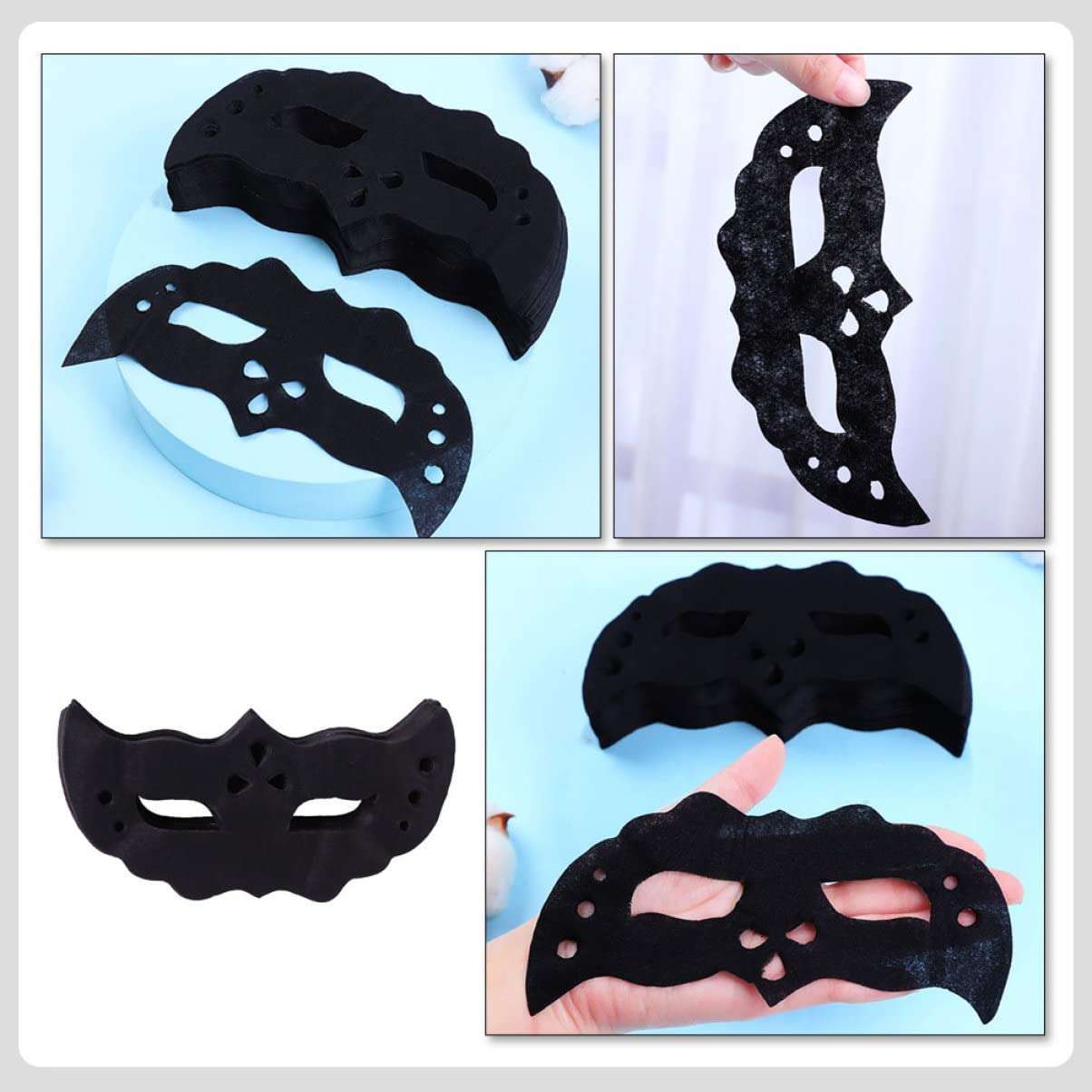 STAHAD 100 Sheets Bamboo Charcoal Black Eye Mask Paper Non- Woven Eye Masks Spa Eye Patches Disposable Eye Mask Bamboo Charcoal Eye Masks Supplies Nonwoven Skin Care Miss 2