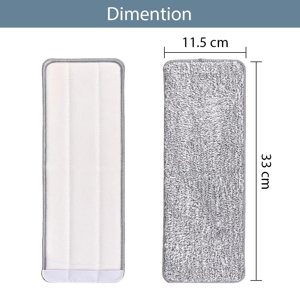 STELLIX Microfiber Small Mop Refill Pad: Washable, Fits Flat Mops, Ideal for Small Buckets (2 Pc, 33x11.5 cm) 3