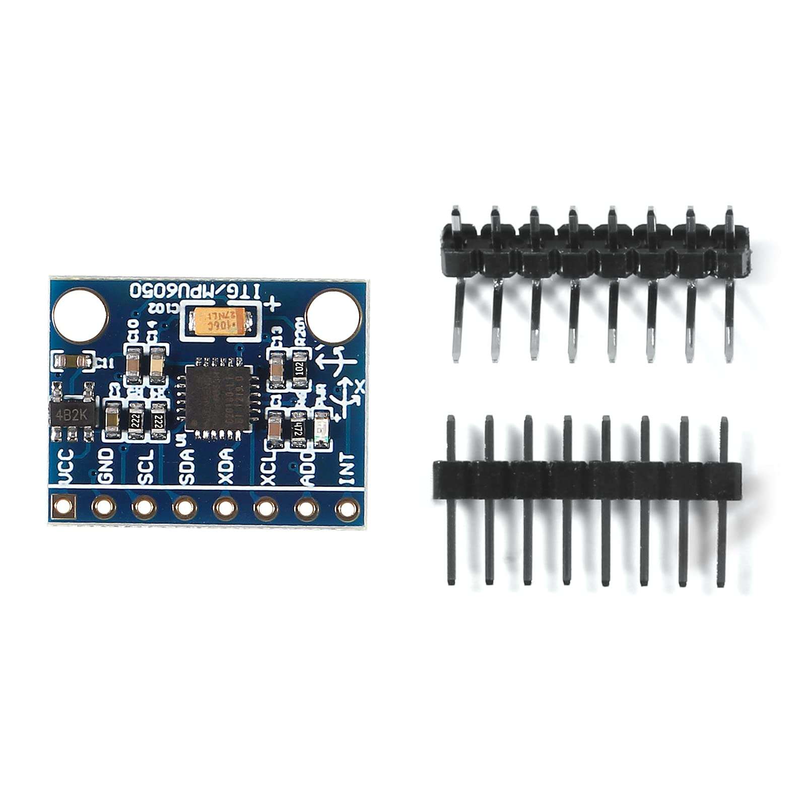 AEDIKO 2pcs MPU6050 MPU-6050 GY-521 3 Axis Accelerometer Gyroscope Module 6 DOF 6-axis Accelerometer Gyroscope Sensor Module 16 Bit AD Converter Data Output IIC I2C 3