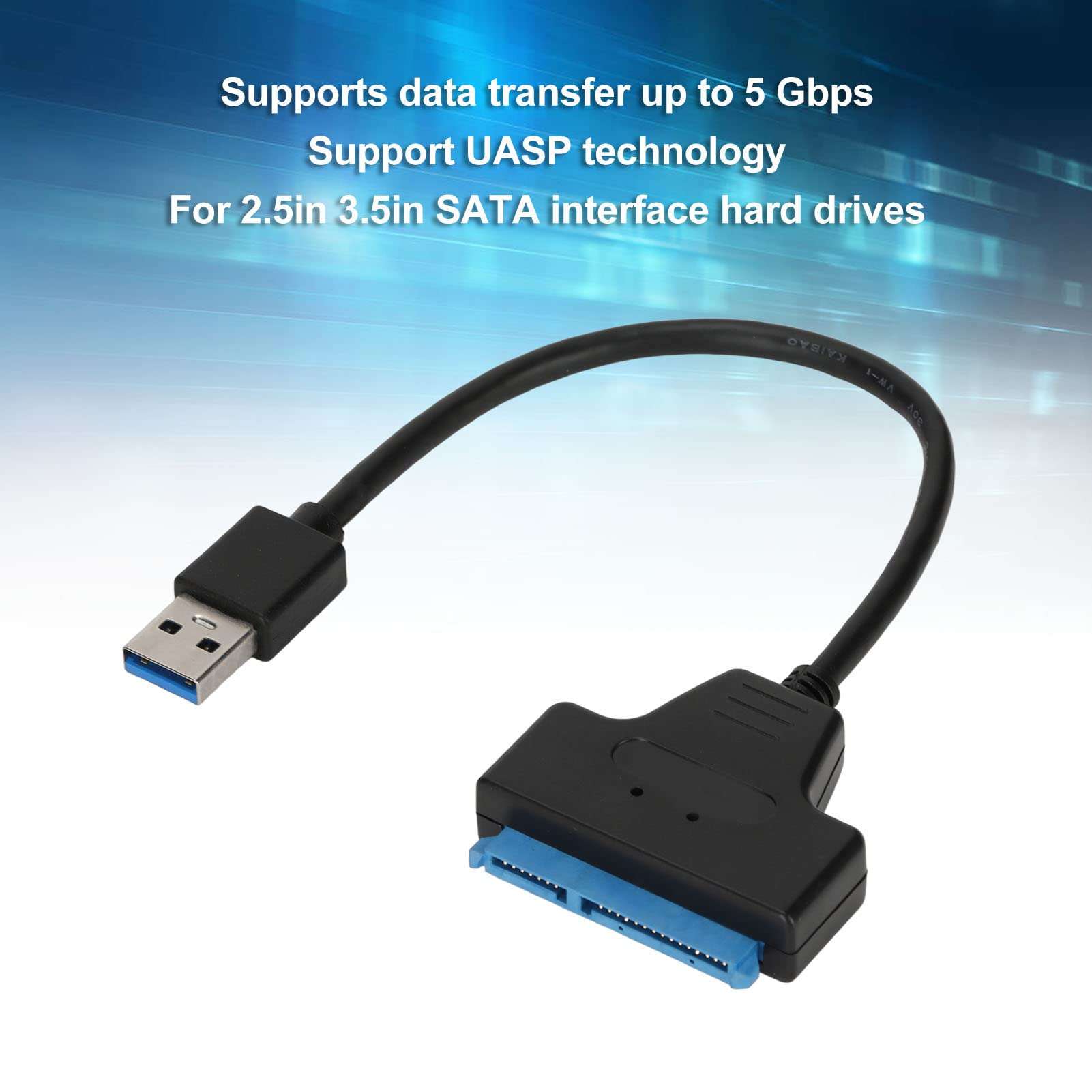 USB3.0 to SATA Adapter Cable, USB 3.0 to SATA III Hard Drive Adapter Converter for 2.5inch SSG HDD 3.5inch HDD, for Laptops, Tablets, Desktops, HDTV 3