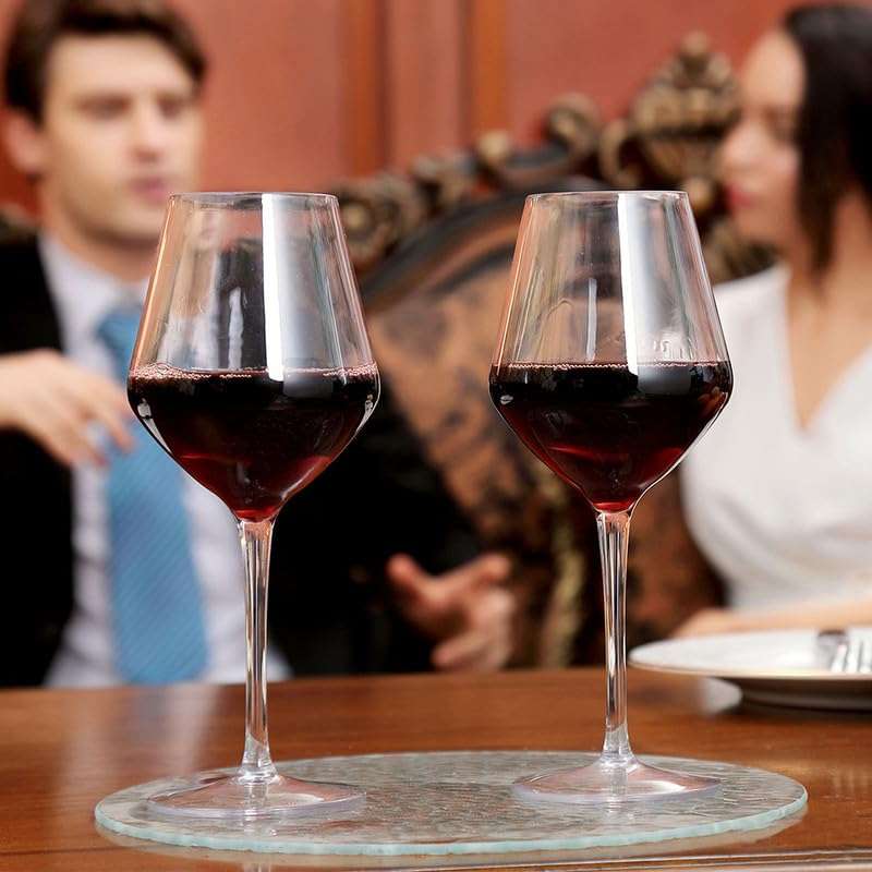 MICHLEY Floating Wine Glasses for The Pool,Unbreakable Plastic Wine Glasses Goblets 100% Tritan,New Home Essentials,Bordeaux Glass,15 oz,Set of 6 6