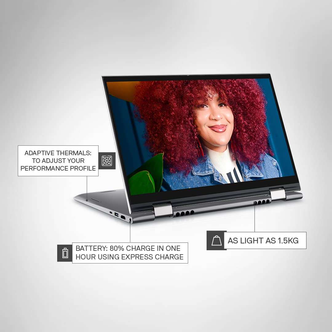 Dell New Inspiron 5410 2In1 Laptop Intel I3-1125G4, 8Gb, 256Gb Ssd, Windows 11 + Mso'21, 14 Inches (35.56 Cms) Touch Fhd 60Hz Display, Platinum Silver Color, Fpr + Backlit Kb (D560725Win9Se), 1.5Kgs 2