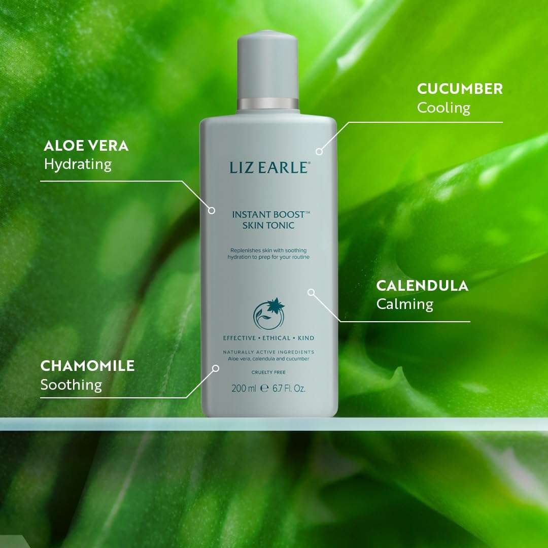 Liz Earle Instant Boost Skin Tonic Face Toner - Hydrating Facial Toner for Dry Skin Enriched with Aloe Vera, Soothing Calendula & Vitamin E to Refresh and Revitalize Complexion (200 ml) 3